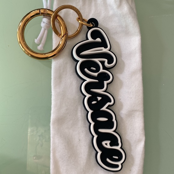 Versace Varsity Logo Silicone Key Chain - Picture 3 of 4